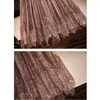 Skirts Mesh Lace Long Womens Autumn Winter Multi-size High Waist A-line Pleated Female Streetwear Casual Midi Skirt 2023