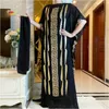 Roupas étnicas dubai abaya bordado longa vestido longo