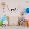 Wall Stickers Rattan Air Balloon Decor Hand woven Hanging Handmade Nordic P ograph Prop for Kids Room Kindergarten Nursery 230307