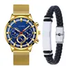 Montres-bracelets de luxe hommes montres homme Bracelet en cuir maille ceinture Quartz calendrier montre-Bracelet mode affaires horloge lumineuse Relogio