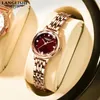 Armbandsur 2023 Japan Quartz Malachite Green Dial Luxury Ladies Watch Simple Rose Gold rostfritt stål Vattentäta armbandsWristwatches M