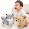 Electric/RC Animals 18cm Electric Simulation Puppy Plush Toys Interactive Söt hundrobot Rolig Wagging Shaking Toy för barn Födelsedag Xmas Gift 230307