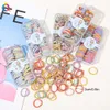 60 stcs/set meisjes elastische haarbanden rubberen band lint haarbanden touw kleurrijke nylon scrunchies hoofdband haaraccessoires 1848