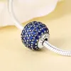 925 Sterling Silver Essence Peace Blue Pave CZ Bead Convient uniquement aux bijoux européens Pandora Essence Style Charm Bracelets