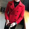 Herren-Kapuzenpullover, Mantel aus Wollmischung, gekühltes Revers, zweireihig, Winter, Vintage-Stil, ACE-0032