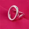 Wedding Rings Pure 925 Silver For Women O Shape Ring Adjustable Band Fashion Jewelry Accessories Bague Anillo Bijoux