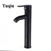 Bathroom Sink Faucets Luxury Faucet Black Single Handle Cold Switch Water Mixer Taps Wash Basin Deck Mounted