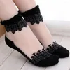 Meias femininas 1Pair Lace Ruffle tornozelo meias macia macia