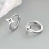 Hoop Earrings Fashion Silver Color Four-Ponted Cross Star For Women Girls Simple Personality Jewelry Party