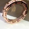 BUIGARI Serpentine-Serie Designer-Ring für Damen mit Diamantvergoldung, 18 Karat, höchste Gegenqualität, klassischer Schmuck, luxuriöses, exquisites Geschenk 034