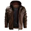Men's Leather Faux Leather Men's Leather Jackets Autumn Casual Motorcycle PU Jacket Biker Leather Coats Brand Clothing EU Size 230307