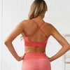 Conjuntos ativos 2023 Yoga Set Fitness Clothing Cloths Sportswear Woman Gym Leggings acolchoados Fusos de sutiã esportivo
