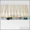 ペンダントネックレスIrregar Quartz Stone Necklece for women men gold color Color Coler Amethysts Turquois Charm Necklace HealingReiki Jewel Dh2ps