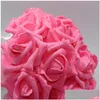 Kwiaty ślubne bukiety ślubne z ręcznie robionymi cekinami Red Rose Artificial Flower Buquet Buquet Supplies Bride Trzymanie broszki Dostawa Dh4lg