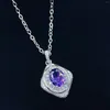 Correntes Purple Zircon Produto Amethyst Full Diamond Light Luxury Moda Pingente Jóias femininas