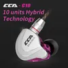 CCA C10 Hoofdtelefoon 4BA 1DD Hybride Technologie HiFi In Ear Muziek DJ Gamer Sport Oortelefoon Actieve Ruisonderdrukkende Monitor Headset
