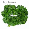 Декоративные цветы имитация листья плюща виноградная лоза зеленый 12шт 2 метра False Cn (Origin)