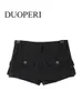 Women's Shorts DUOPERI Women Fashion Cargo Denim Skirt Shorts With Belt High Waist Zipper Fly Female Pants Mujer 230306