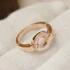Buigari Rome Series Дизайнерское кольцо для женщины Diamond White Mussel Gold Lated 18к Высоко высочайшего качества классического стиля премиум -подарки в коробке 043