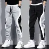 Mens Pants Spring Autumn Wide Loose Casual Patchwork NinePoint Sports Elastic Rope Breattable Tiefoot Trousers 230307