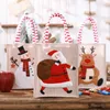 Julekorationer HW Portable Linen Stereo broderad presentpåse Children Candy Söt Santa Tote Storage #J