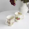 Mugs Hand Painted Large Ceramic Mug Porcelain Coffee Cup Tea With Handle Fine Bone China Gold Trim