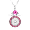 Hangende kettingen Snap knoop sieraden blauw roze strass sier zirkoon pasvorm 18 mm snaps knoppen ketting voor vrouwen heren noosa d012 drop dhzso