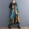 Sıradan elbiseler Japon Kore tarzı ayarlanabilir omuz askısı Sonbahar elbise patchwork baskı şık kızın sokak moda kadın bahar