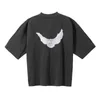 Camisetas masculinas de marca de moda Peace Pigeon estampada manga curta American High Street vintage de algodão