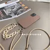Cell Phone Straps Charms Luxury Crossbody Necklace Lanyard Soft Case for 14 Pro Max 13 12 11 Plus Marble Chain soft silicone Back Cover Coque Capa