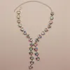 Choker Chokers Luxury Big Crystal Heart Long Pendant Necklace For Women Rhinestone Collar Titanic of Ocean Multicolor Jewelry