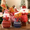 Julekorationer 1st Santa Presentpåse Candy Snowflake Crisp Drawstring Merry For Home Year 2023 Noel Presents