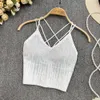 Женские танки Camis Chic Glitter Sequin Camis Sexy Backless Fashion Top Top Slim Corset Bustier Bra Bra Basic Braps Summer Women Party Top Top 230306