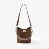 HBP 5A Fashion Women Bag Cowhide Bucket Bag Chain Strap Axel Bag Metal Strap Crossbody Bag har inget att göra med något märke