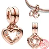 The New 925 Sterling Silver Series Connects The Sisters' Heart Split Suspension Charm DIY PANDORA Women's Bracelet Original Jewelry Gift