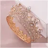 Headpieces Bride Crystal Queen King Tiaras och Crowns Bridal Pageant Diadem Head Ornament Wedding Hair Smycken Tillbehör CL0191 DR DHGA1