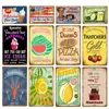 Retro Original art painting American Diner Metal Signs Route 66 Lemon Lemonade Lobsters Cakes Vintage Decor personalized Plaque Wall Poster Size 30X20CM w02