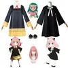 Costumi anime Halloween Spy X Family Anya Forger Cosplay Come Anime Cosplay Parrucca Abbigliamento per adulti Compresi calzini Devil Horn Copricapo Z0301