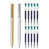 Gel Pens Metal Gel Pen with Refills for Xiaomi Metal Sign Pen Pens 05MM BlackBlueRed Ink Smooth Rotating Lowkey Elegant for Business J230306