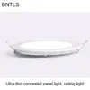 Lightlights 3W 6W 9W 12W 15W LED رفيع اللوحة مستديرة الضوء فائقة السقف مخفي المطبخ المطبخ المدمج مصباح مسطح مدمج