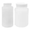 Garrafas de armazenamento 2pcs Laboratório de plástico garrafa de plástico: 1PCS Laboratory Case White Widemouth Bottle 500ml com 1000 ml de claro