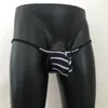 Underpants resmatam homens listras bulge bolsa tanga cueca elástica de natação tanga de tanga t-back de baixa cintura calzoncilos hombre