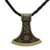 Pendant Necklaces Viking Mammen Odin Symbol Rune Horror Peru Necklace Colo Axe Metal Chain Nordic Talisman Clear Details