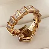 Snake Head Series Designer Ring for Woman Diamond Gemstone Gold Plated Highest Counter Quality Exquisite Gift med Box 049