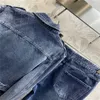 Designer de duas peças de algodão 23SS Conjuntos de calças com botões de letra Brand Girls Milan Runway Jeans Jacking Jacket Outwea