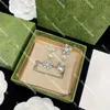 Stijlvolle bloemenstuds oorbellen Designer Women Diamond Hoop oorbellen Pearl hanger hanger uit met doos