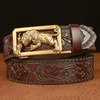 Belts Tiger Shape Buckle For Men Luxury Genuine Leather Belt Waist Strap Cow WaistbandBeltsBelts
