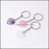 Клавичные кормеры Lanyards Shape Heart Quartz Quartz Кольцо для женщин для женщин сумочка под держатель автомобиль Mineral Keyring Eweere dh1n7