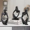 Decoratieve objecten Figurines Zwart moderne abstracte beelden Sculptuurhars Artistic Thinker Figuur Thinking Man Birthday Gift