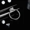 Кластерные кольца Umcho 1,0 квадратный мойссанитовый бриллиантовый кольцо для женщин 925 стерлинговая серебряная тенденция моды высокие украшения